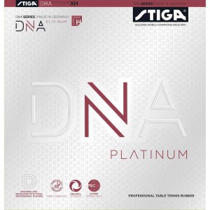 Накладку Stiga DNA Platinum XH использует на форхенд (справа)