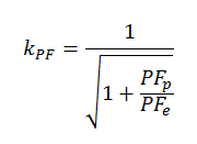 Формула отношения коэффициентов PF